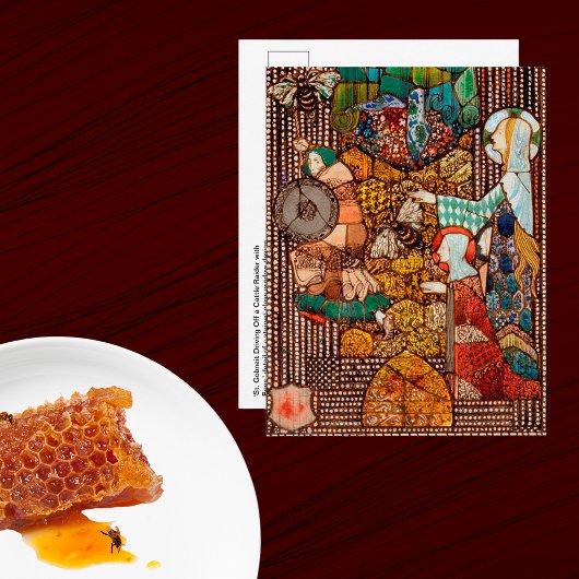 St Gobnait Drives Off Cattle Raiders with Bees ポストカード