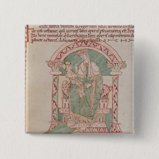 St Gregoryを持つヴァージンそして子供素晴らしいの 缶バッジ (正面)
