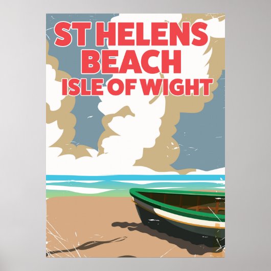 St helensビーチ島のワイト旅行ポスター ポスター (正面)