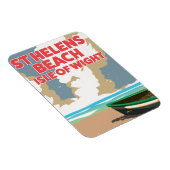 St helensビーチ島のワイト旅行ポスター マグネット (右側)
