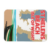 St helensビーチ島のワイト旅行ポスター マグネット (横)