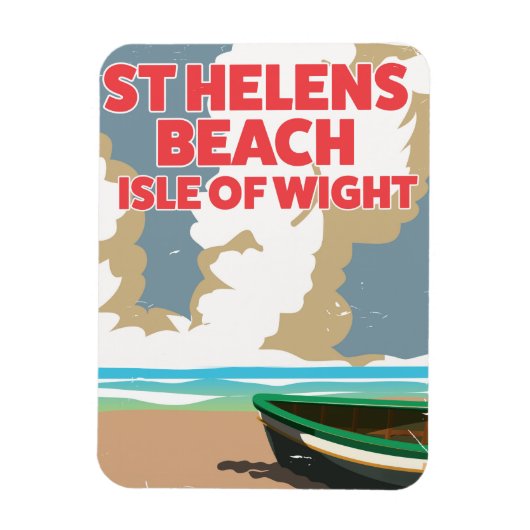 St helensビーチ島のワイト旅行ポスター マグネット (縦)