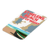 St helensビーチ島のワイト旅行ポスター マグネット (左側)