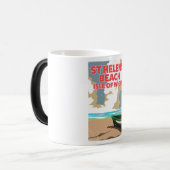 St helensビーチ島のワイト旅行ポスター モーフィングマグカップ (正面左)