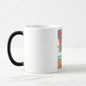 St helensビーチ島のワイト旅行ポスター モーフィングマグカップ (左)