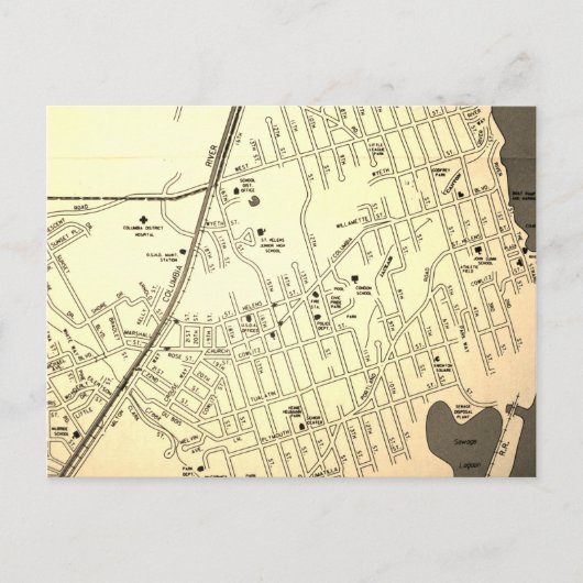 St Helens、またはORヴィンテージマップ ポストカード (正面)
