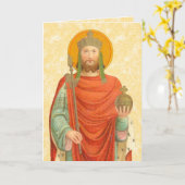 St Henry II, Emperor (BBS 10)空白の 5"x7"挨拶 カード (黄色い花)