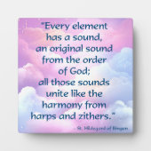 St Hildegard of Bingen引用文プラークw/Easel フォトプラーク (正面)