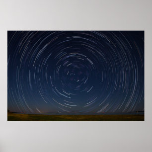 St. Ignace, MIのLake Huron上のStar Trail ポスター