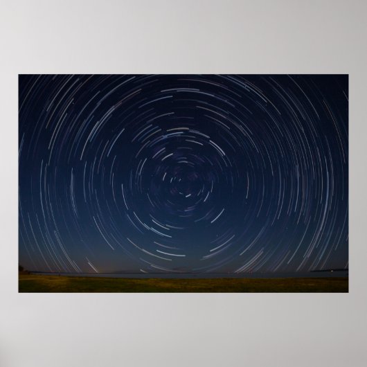 St. Ignace, MIのLake Huron上のStar Trail ポスター (正面)