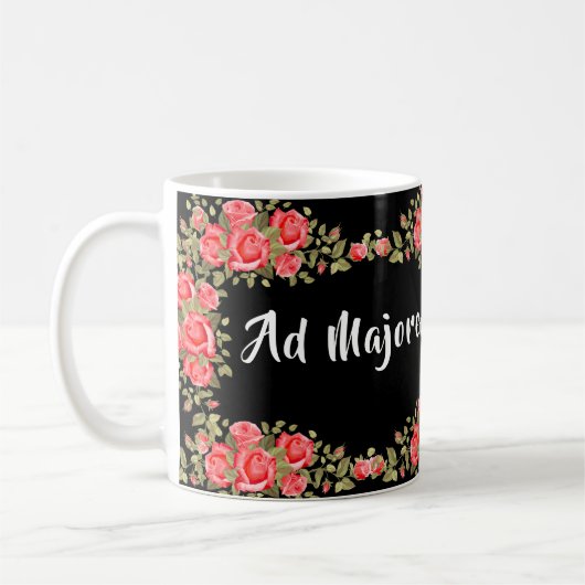 St Ignatiusの宗教花のカトリック教の引用文 コーヒーマグカップ (左)