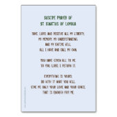 St IgnatiusのSuscipeの祈りの言葉は、主を、受け取ります取ります テーブルナンバー (裏面)