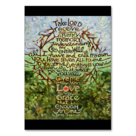 St IgnatiusのSuscipeの祈りの言葉は、主を、受け取ります取ります テーブルナンバー