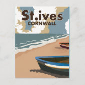 St.ivesヴィンテージ旅行ポスター ポストカード (正面)
