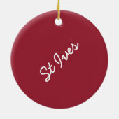 St Ives港のピンクの花 セラミックオーナメント (裏面)