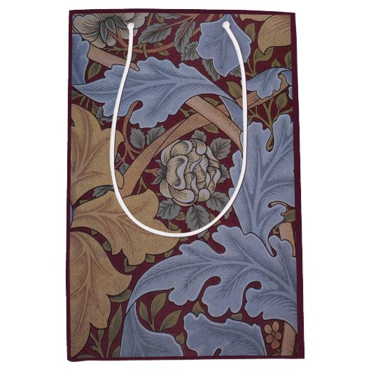 St. James Acanthus Leaf Pattern by William Morris ミディアムペーパーバッグ (正面)
