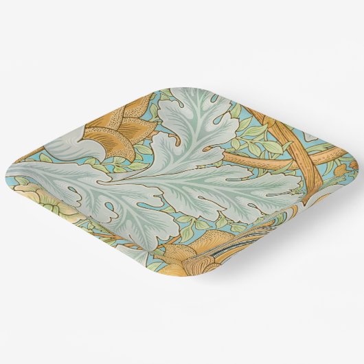 St James Pattern （William Morris著） ペーパープレート (傾斜あり)