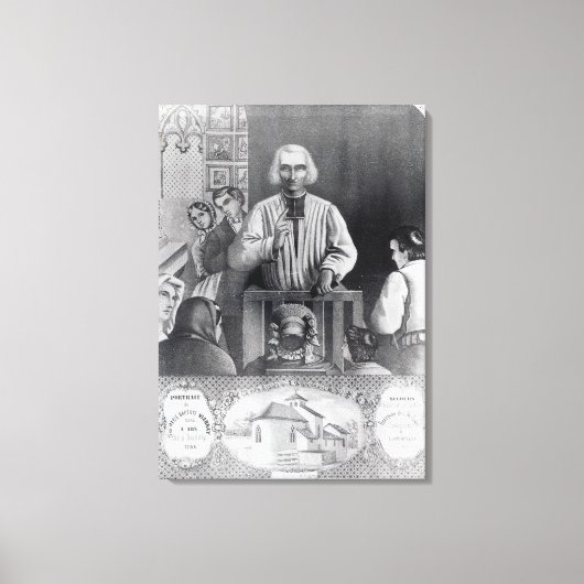 St. Jean-Marie Vianneyの説教, 19世紀 キャンバスプリント (正面)