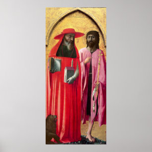 St Jeromeおよび聖ヨハネバプテスト、c.1428-29 ポスター
