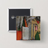 St Jeromeの聖書およびSt Gregoryの鳩、詳細 缶バッジ (正面&裏面)