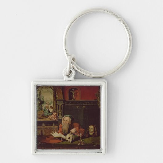 St Jerome (パネルの油)の黙想 キーホルダー (正面)