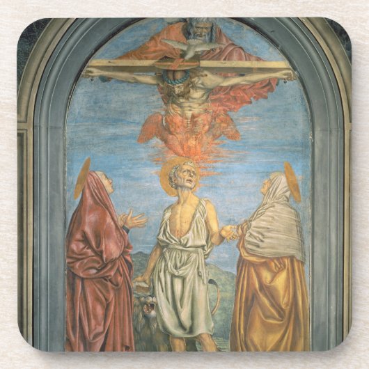 St Jerome (フレスコ画)が付いている聖三位一体 コースター (正面)