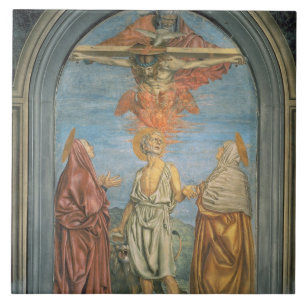 St Jerome (フレスコ画)が付いている聖三位一体 タイル