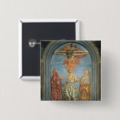 St Jerome (フレスコ画)が付いている聖三位一体 缶バッジ (正面&裏面)