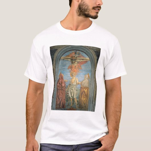 St Jerome (フレスコ画)が付いている聖三位一体 Tシャツ (正面)