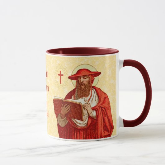 St. Jerome as(鳥)ショウジョウコウカンチョウwith Book (P 004)マグカッ マグカップ (右)