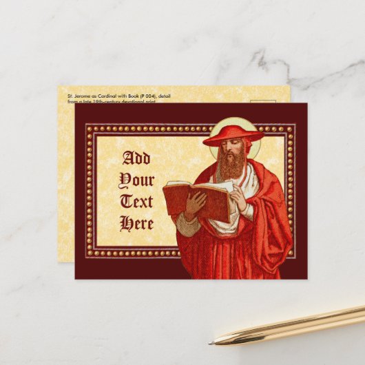 St. Jerome as Bookとの（鳥）ショウジョウコウカンチョウ(P 004) ポストカード (正面/裏面インサイチュ)