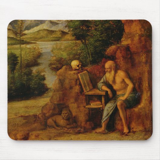 St Jerome、c.1500 (パネルの油) マウスパッド (正面)