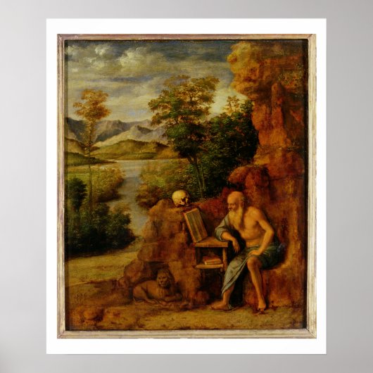 St. Jerome, c.1500 (パネル上の油) ポスター (正面)
