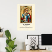 St. Joan of Arc Art Print Medieval Christian ポスター (ホームオフィス)