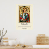 St. Joan of Arc Art Print Medieval Christian ポスター (キッチン)