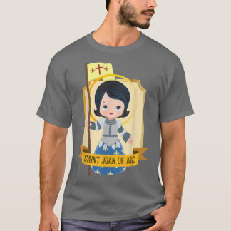 St Joan of Arc for Kids Cute Catholic Girl Saints  Tシャツ