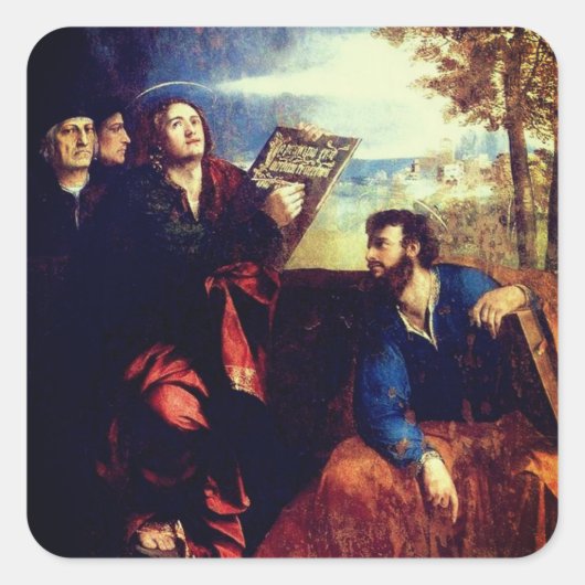 St John and St Bartholomew (right) by Dosso Dossi スクエアシール (正面)