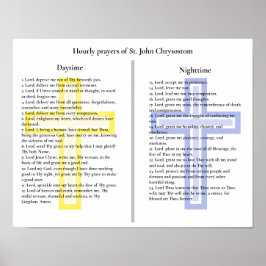 St. John Chrysostomの毎時祈りの言葉 ポスター