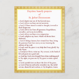 St. John Chrysostom祈りの言葉カードの毎時祈り ポストカード
