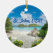 St. John U Sヴァージン諸島ビーチ写真 セラミックオーナメント (正面)