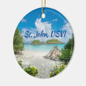 St. John U Sヴァージン諸島ビーチ写真 セラミックオーナメント (左)