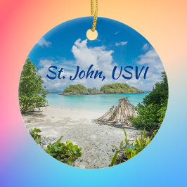 St. John U Sヴァージン諸島ビーチ写真 セラミックオーナメント