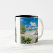 St. John U Sヴァージン諸島ビーチ写真 ツートーンマグカップ (正面右)