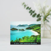 St John usvi Trunk Bay American Paradiseはがき ポストカード (スタンド正面)