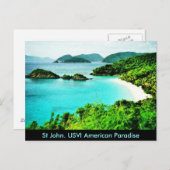 St John usvi Trunk Bay American Paradiseはがき ポストカード (正面/裏面)