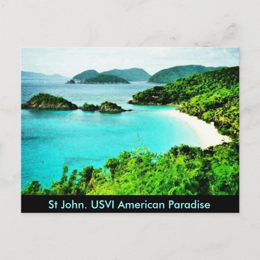 St John usvi Trunk Bay American Paradiseはがき ポストカード (正面)