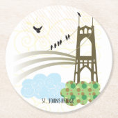 St Johns橋ポートランドコースター ラウンドペーパーコースター (正面)