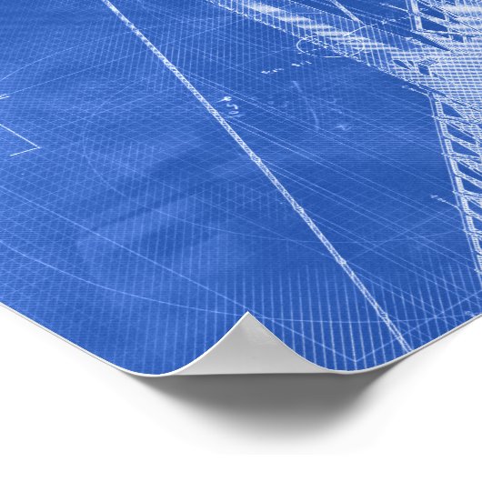 St. John's Bridge Architectural Blueprint Art ポスター (角)