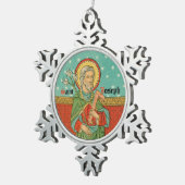 St. JosephのUpper Torso (詳細; VVP 09)セラミック スノーフレークピューターオーナメント (右)