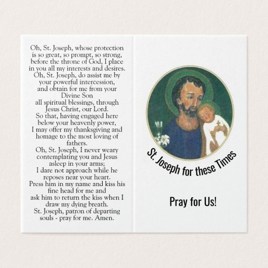 St. Joseph for these Times Prayer Card (外部フラット)